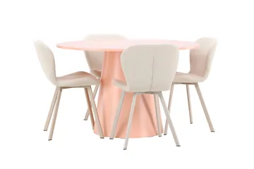 Lanzo Matbord 120 cm Rund med 4 Lilja Matstol - Möbler - Bord & matgrupp - Matgrupp