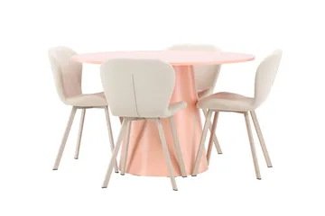 Lanzo Matbord 120 cm Rund med 4 Lilja Matstol - Möbler - Bord & matgrupp - Matgrupp