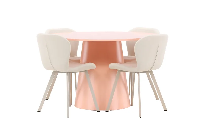 Lanzo Matbord 120 cm Rund med 4 Lilja Matstol