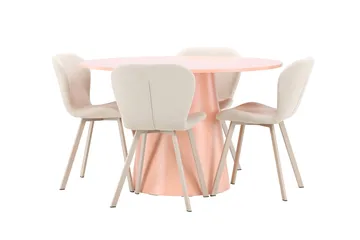 Lanzo Matbord 120 cm Rund med 4 Lilja Matstol - Möbler - Bord & matgrupp - Matgrupp
