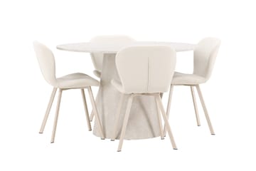 Lanzo Matbord 120 cm Rund med 4 Lilja Matstol - Möbler - Bord & matgrupp - Matgrupp