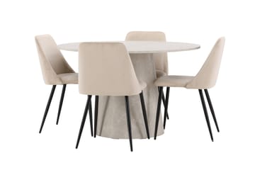 Lanzo Matbord 120 cm Rund med 4 Night Matstol - Möbler - Bord & matgrupp - Matgrupp