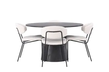 Lanzo Matgrupp 120 cm Rund med 4 Chico Stolar - Mocca - Möbler - Bord & matgrupp - Matgrupp