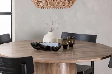 Lanzo Matgrupp 120 cm Rund med 4 Montros Stolar - Natur - Möbler - Bord & matgrupp - Matgrupp