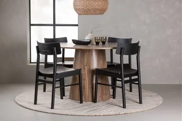 Lanzo Matgrupp 120 cm Rund med 4 Montros Stolar - Natur - Möbler - Bord & matgrupp - Matgrupp