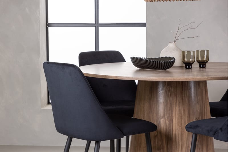 Lanzo Matgrupp 120 cm Rund med 4 Night Stolar - Natur - Möbler - Bord & matgrupp - Matgrupp