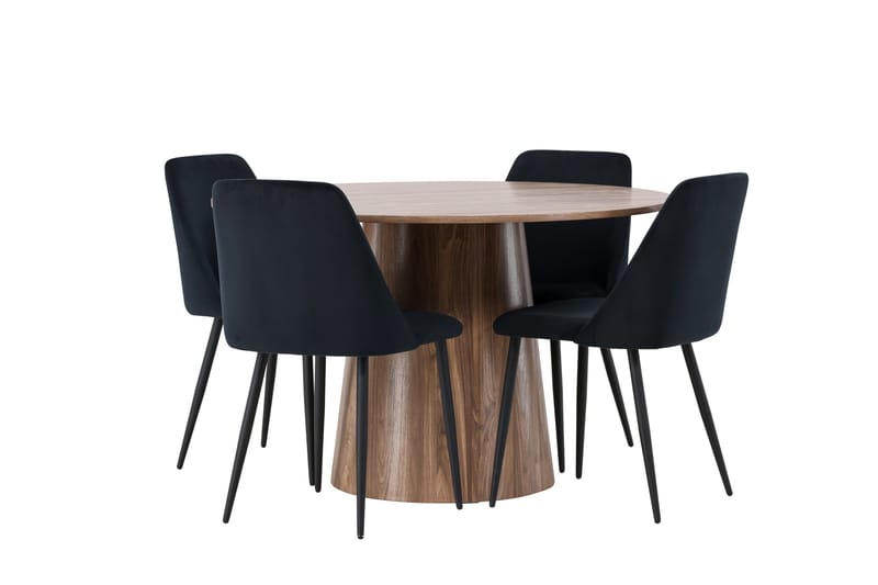 Lanzo Matgrupp 120 cm Rund med 4 Night Stolar - Natur - Möbler - Bord & matgrupp - Matgrupp