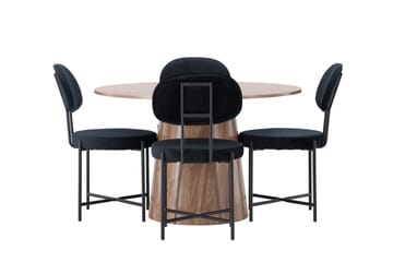 Lanzo Matgrupp 120 cm Rund med 4 Stella Stolar - Natur - Möbler - Bord & matgrupp - Matgrupp