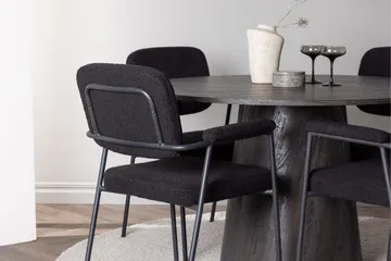 Lanzo Matgrupp 120 cm Rund med 4 Yesterday stolar - Svart - Möbler - Bord & matgrupp - Matgrupp