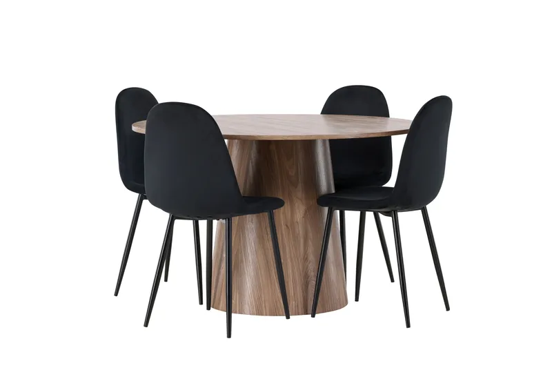 Lanzo Matgrupp 120 cm Rund med 4 Polar Stolar - Natur - Möbler - Bord & matgrupp - Matgrupp