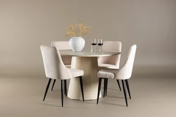 Lanzo Runt Matbord 120 cm med 4 Leone Matstol - Möbler - Bord & matgrupp - Matgrupp