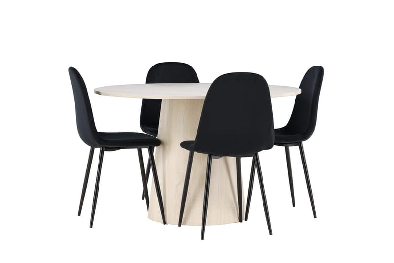 Lanzo Runt Matbord 120 cm med 4 Polar Köksstol - Möbler - Bord & matgrupp - Matgrupp