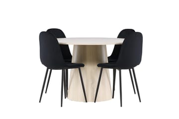 Lanzo Runt Matbord 120 cm med 4 Polar Köksstol - Möbler - Bord & matgrupp - Matgrupp