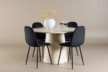 Lanzo Runt Matbord 120 cm med 4 Polar Köksstol - Möbler - Bord & matgrupp - Matgrupp