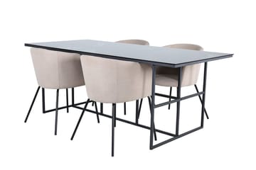 Leif Matbord 200 cm med 4 Berit Karmstol med Armstöd - Möbler - Bord & matgrupp - Matgrupp
