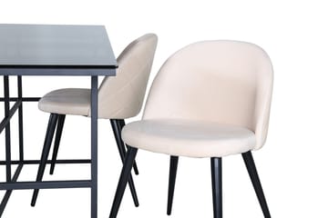 Leif Matbord 200 cm med 4 Velvet Stitches Matstol - Möbler - Bord & matgrupp - Matgrupp