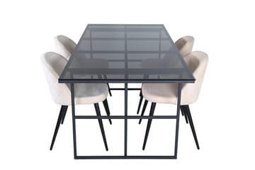 Leif Matbord 200 cm med 4 Velvet Stitches Matstol - Möbler - Bord & matgrupp - Matgrupp