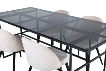 Leif Matbord 200 cm med 4 Velvet Stitches Matstol - Möbler - Bord & matgrupp - Matgrupp