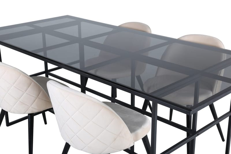 Leif Matbord 200 cm med 4 Velvet Stitches Matstol - Möbler - Bord & matgrupp - Matgrupp