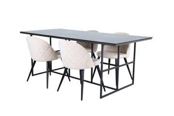 Leif Matbord 200 cm med 4 Velvet Stitches Matstol - Möbler - Bord & matgrupp - Matgrupp