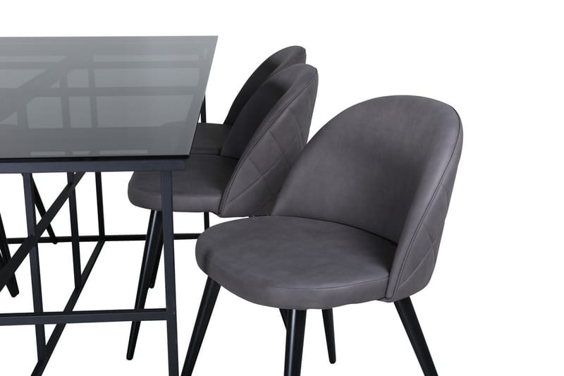 Leif Matbord 200 cm med 6 Velvet Stitches Matstol - Möbler - Bord & matgrupp - Matgrupp