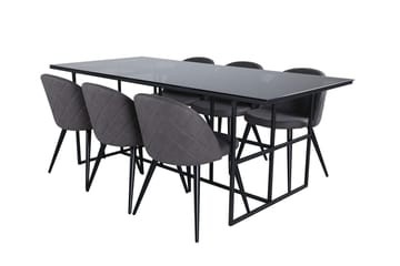 Leif Matbord 200 cm med 6 Velvet Stitches Matstol - Möbler - Bord & matgrupp - Matgrupp