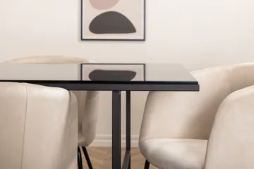 Leif Matgrupp 200 cm Rektangulär med 6 Berit stolar - Beige - Möbler - Bord & matgrupp - Matgrupp