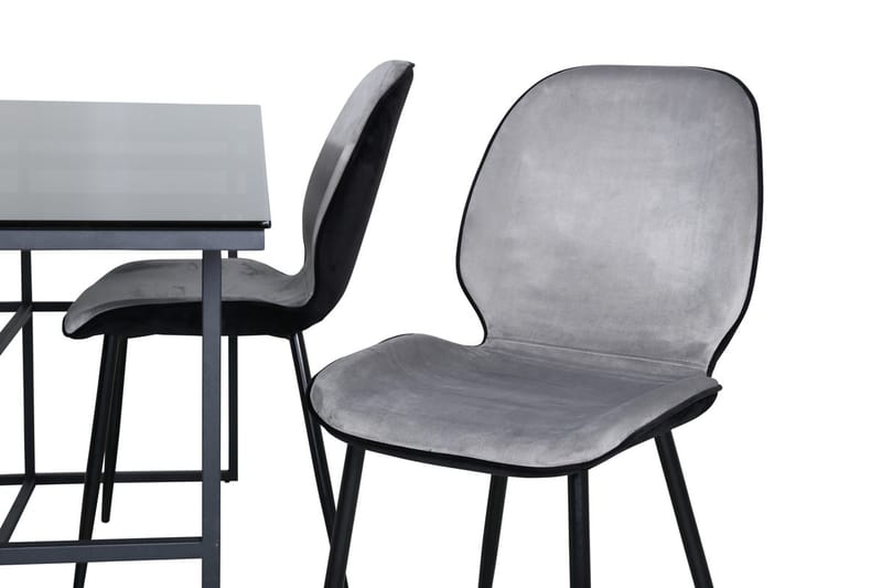 Leif Rektangulär Matgrupp 200 cm med 4 Emma Matstolar - ljusgrå - Möbler - Bord & matgrupp - Matgrupp