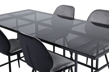 Leif Rektangulär Matgrupp 200 cm med 4 Emma Matstolar - ljusgrå - Möbler - Bord & matgrupp - Matgrupp