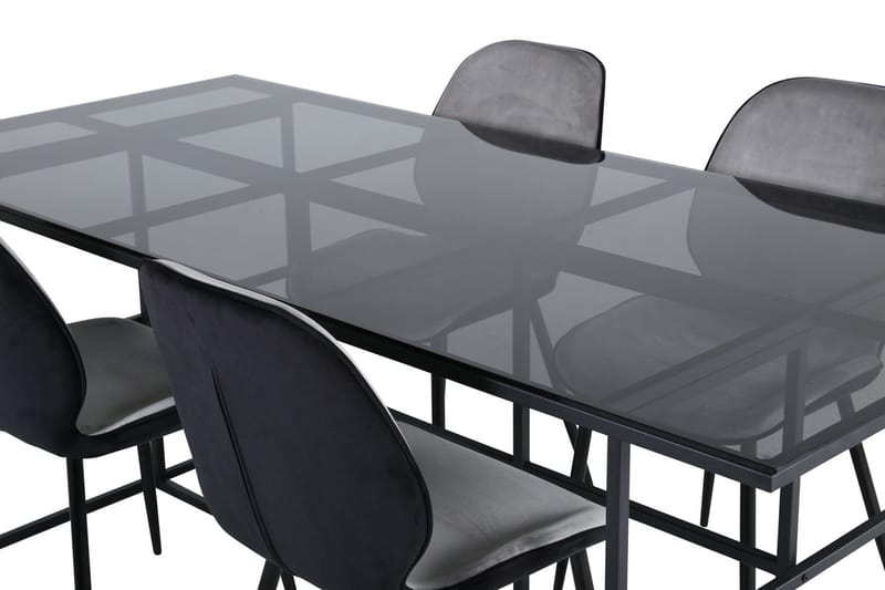 Leif Rektangulär Matgrupp 200 cm med 4 Emma Matstolar - ljusgrå - Möbler - Bord & matgrupp - Matgrupp