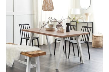 Lenister Matbord 90x150 cm - Vit/Ljusbrun - Möbler - Bord & matgrupp - Matbord & köksbord