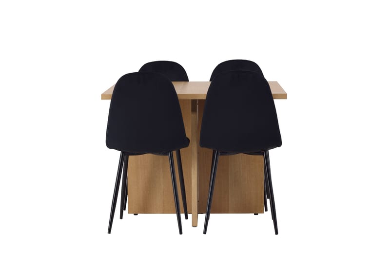 Leo Matgrupp 100 cm Rektangulär med 4 Polar stolar, Svart