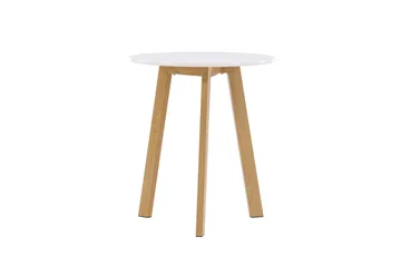 Leonora Litet Runt Matbord 65 cm med Trä- och Ekutseende - Vit - Möbler - Bord & matgrupp - Matbord & köksbord
