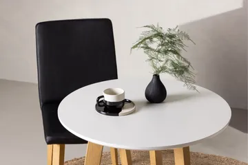 Leonora Litet Runt Matbord 65 cm med Trä- och Ekutseende - Vit - Möbler - Bord & matgrupp - Matbord & köksbord