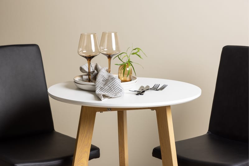 Leonora Matgrupp 65 cm Rund med 2 Today stolar - Svart - Möbler - Bord & matgrupp - Matgrupp