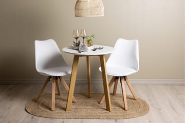 Leonora Matgrupp  65 cm Rund med 2 Zeno stolar - Vit - Möbler - Bord & matgrupp - Matgrupp