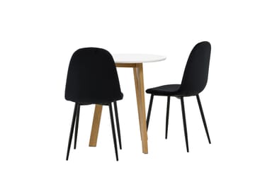 Leonora Matgrupp 65 cm Rund med 2 Polar stolar - Svart - Möbler - Bord & matgrupp - Matgrupp