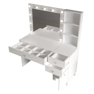 Levio Sminkbord 125,4x147x44,5 cm - Vit - Möbler - Bord & matgrupp - Sminkbord & toalettbord