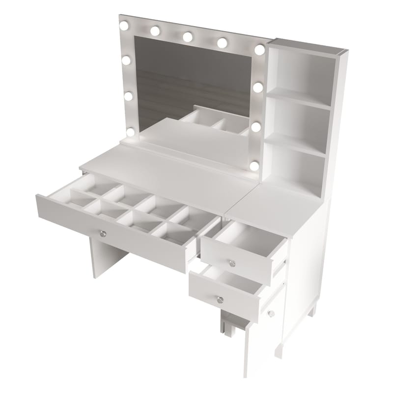 Levio Sminkbord 125,4x147x44,5 cm - Vit - Möbler - Bord & matgrupp - Sminkbord & toalettbord