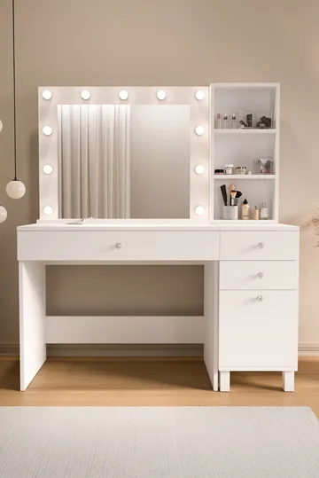 Levio Sminkbord 125,4x147x44,5 cm - Vit - Möbler - Bord & matgrupp - Sminkbord & toalettbord