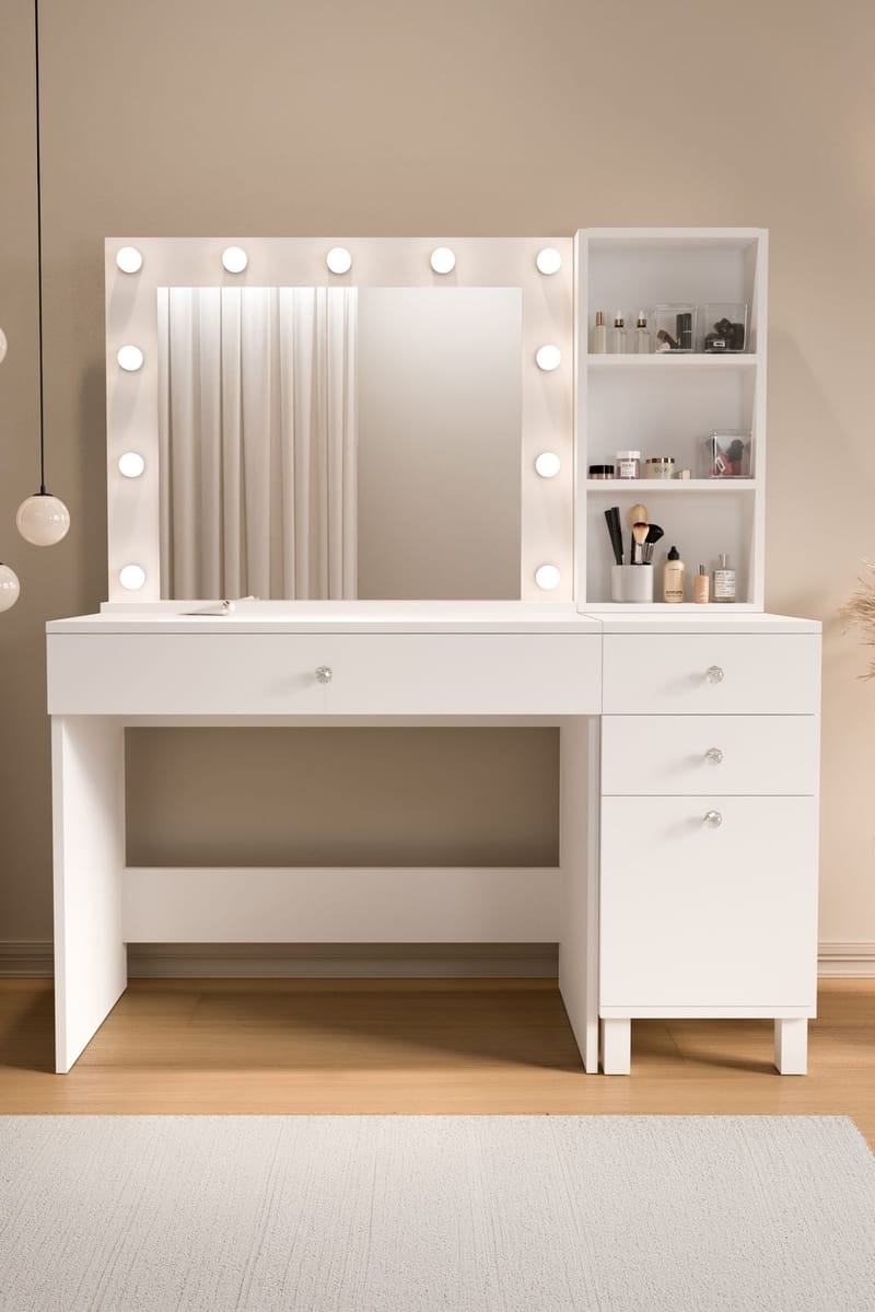 Levio Sminkbord 125,4x147x44,5 cm - Vit - Möbler - Bord & matgrupp - Sminkbord & toalettbord