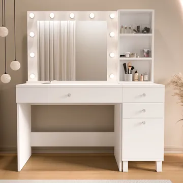 Levio Sminkbord 125,4x147x44,5 cm - Vit - Möbler - Bord & matgrupp - Sminkbord & toalettbord