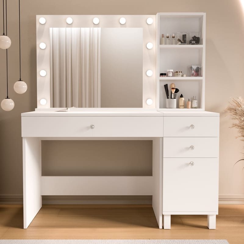 Levio Sminkbord 125,4x147x44,5 cm - Vit - Möbler - Bord & matgrupp - Sminkbord & toalettbord