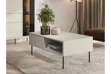Levisa 110 cm Rektangulärt Soffbord med Lådor i Trä - Beige - Möbler - Bord & matgrupp - Soffbord