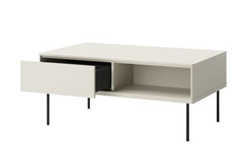 Levisa 110 cm Rektangulärt Soffbord med Lådor i Trä - Beige - Möbler - Bord & matgrupp - Soffbord