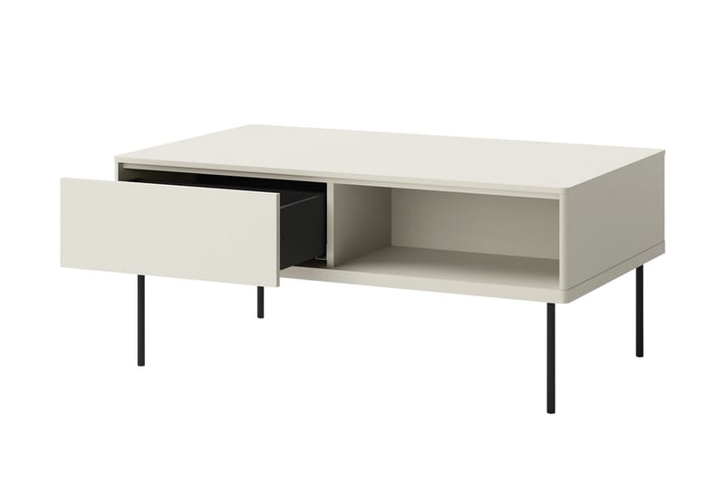 Levisa 110 cm Rektangulärt Soffbord med Lådor i Trä - Beige - Möbler - Bord & matgrupp - Soffbord