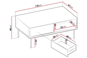Levisa 110 cm Rektangulärt Soffbord med Lådor i Trä - Beige - Möbler - Bord & matgrupp - Soffbord