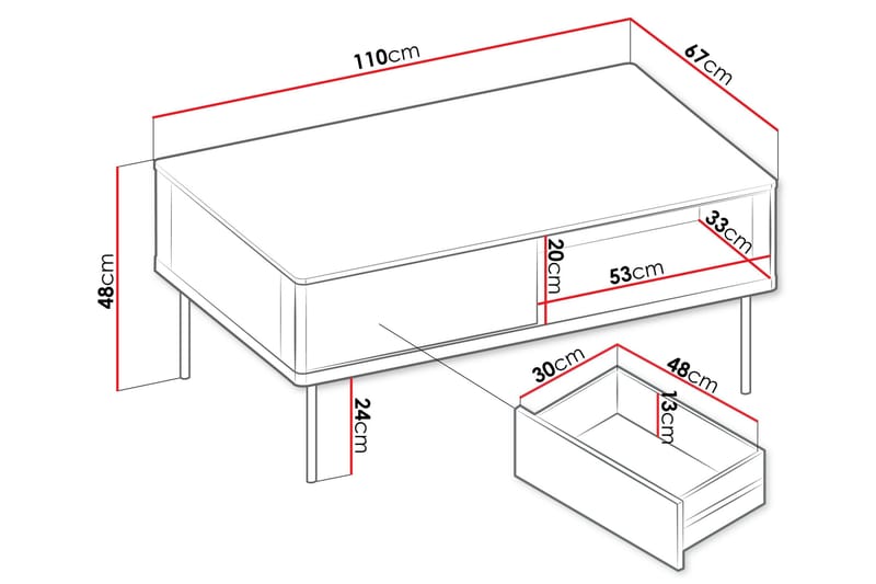 Levisa Soffbord 110 cm - Cashmere - Möbler - Bord & matgrupp - Soffbord