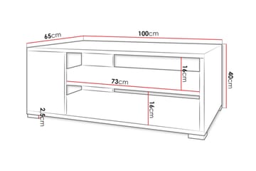 Lindesberg 100 cm Rektangulärt Soffbord med Hyllor i Målat Trä - Vit - Möbler - Bord & matgrupp - Soffbord