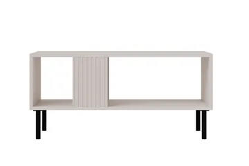 Lionel 92 cm Rektangulärt Soffbord med Hyllor i Målat Trä - Beige - Möbler - Bord & matgrupp - Soffbord